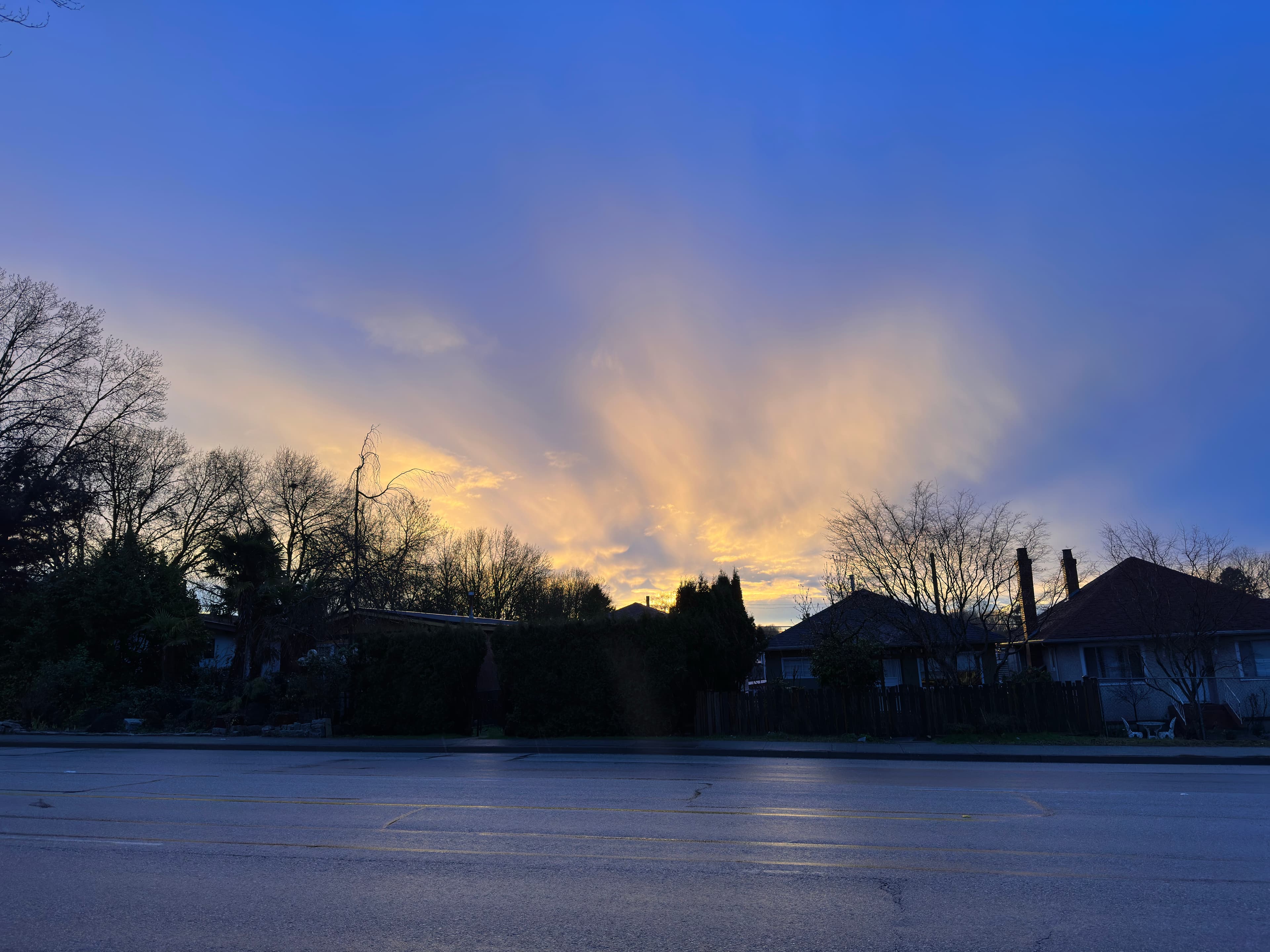 Yellow blue Vancouver sky
